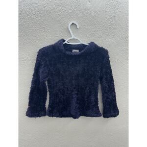 Womens Star CCC Sweater Size Medium Purple Fuzzy Mock Neck
